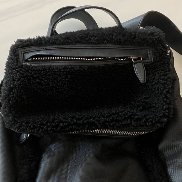 black leather and shearling alexander wang backpack NEW Alexander Wang Black Leather Shearling Backpack with Dustbag